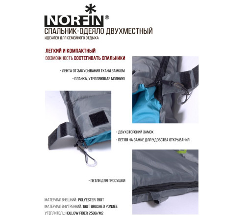 Мешок-одеяло спальный Norfin ALPINE COMFORT 250 R NFL-30237 Мешок-одеяло спальный Norfin ALPINE COMFORT 250 R NFL-30237